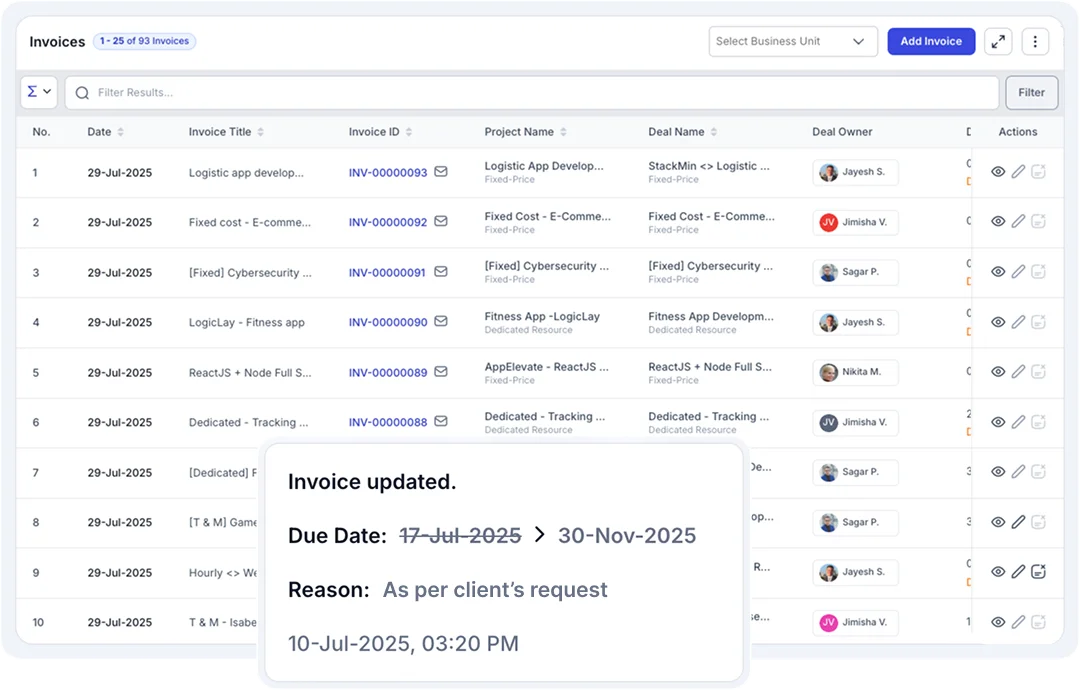 add edit invoice