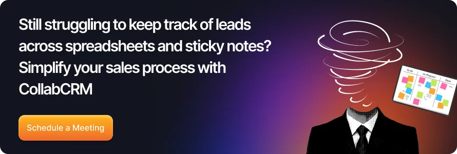 struggling track leads spreadsheets sticky notes cta