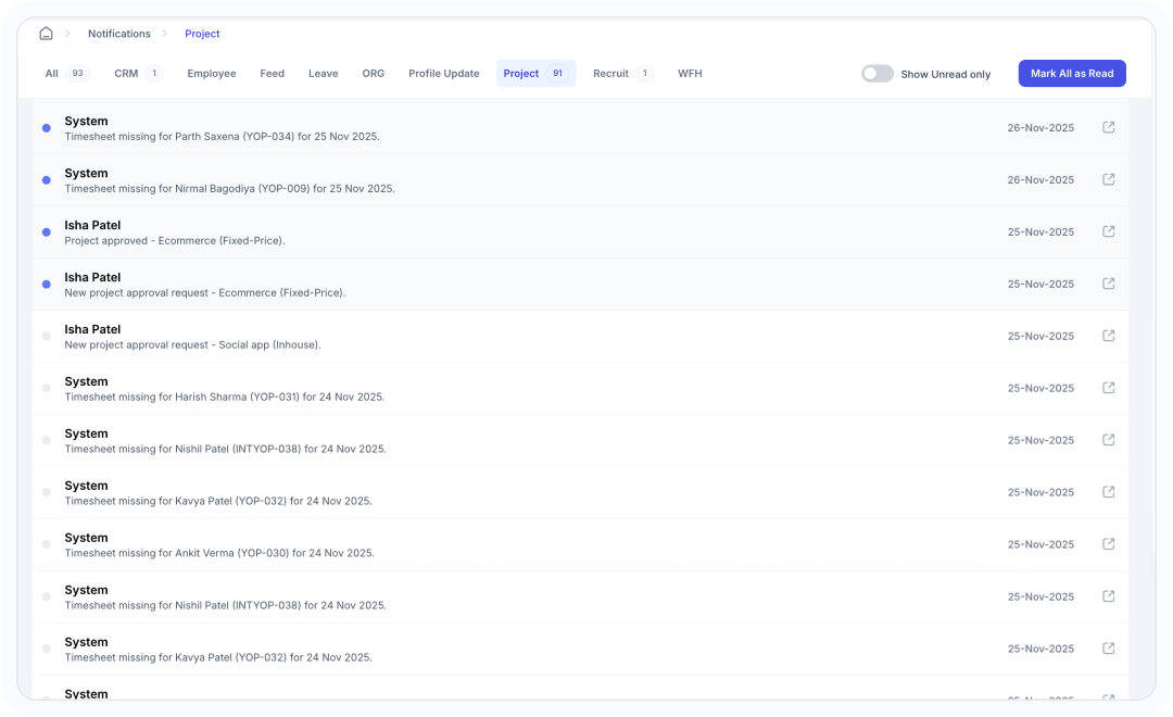 Task and Project Notifications 