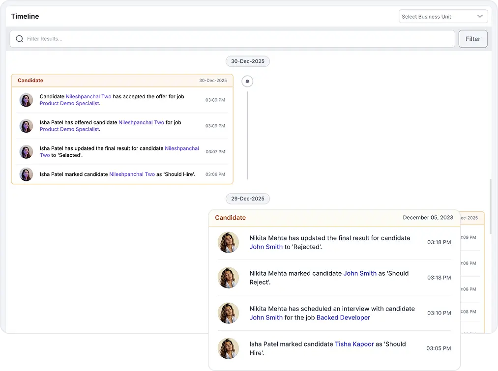 Track the candidate journey