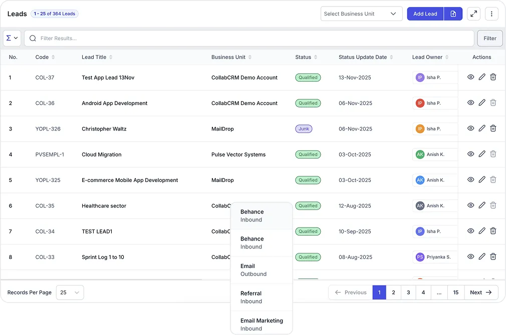 Lead Management and Qualification