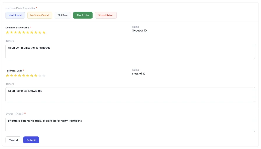 track interview status and progress candidates