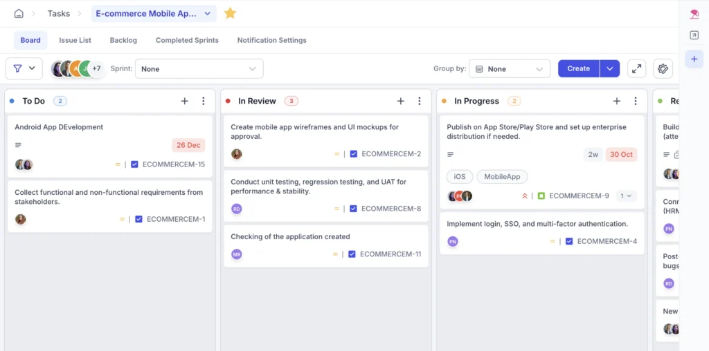 activities within each work