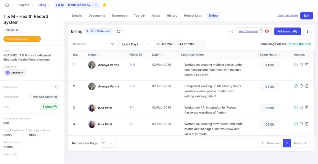 client transparency portal