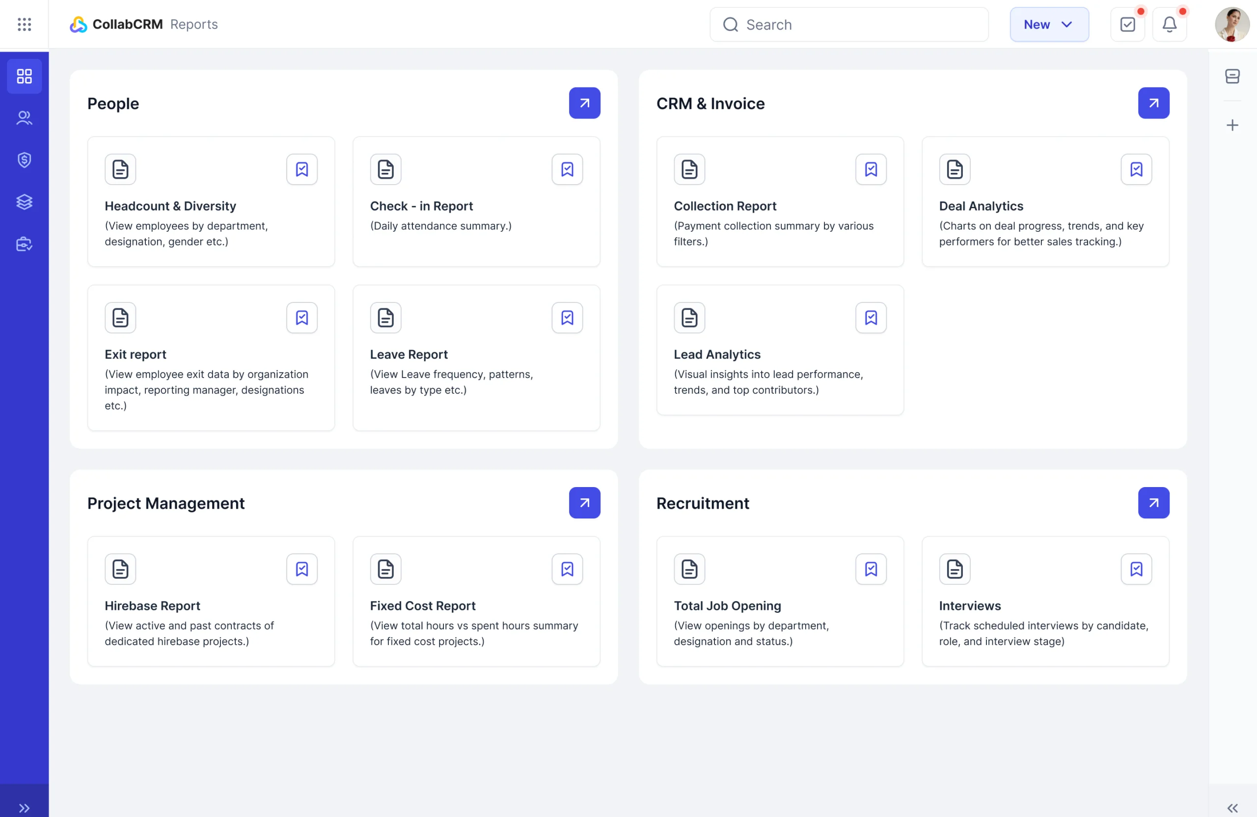 collabcrm report dashboard