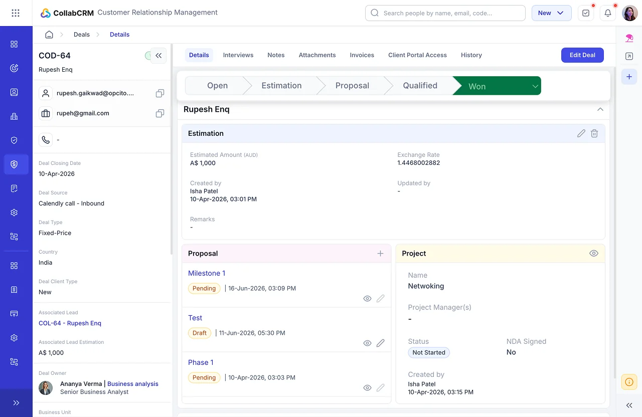 sales pipeline and deal management